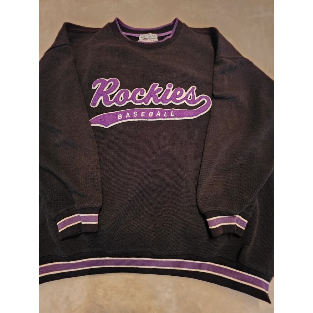 Colorado Rockies Genuine Merchandise By Starter Men's 2XL Black Crewneck...